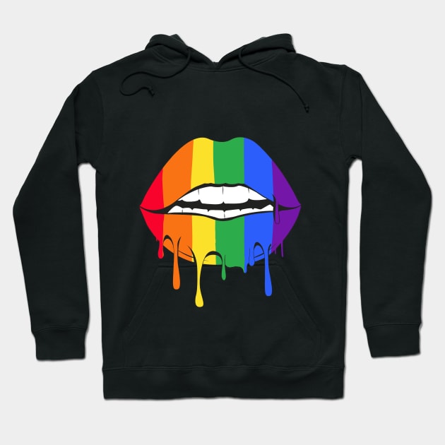 LGBT pride rainbow sexy lips Hoodie by Live Together